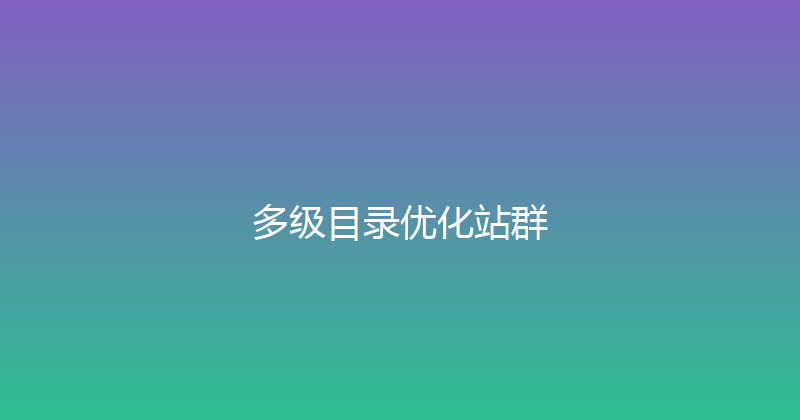 多级目录优化站群 封面图