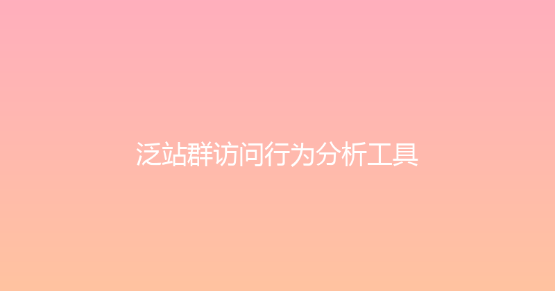 泛站群访问行为分析工具 封面图
