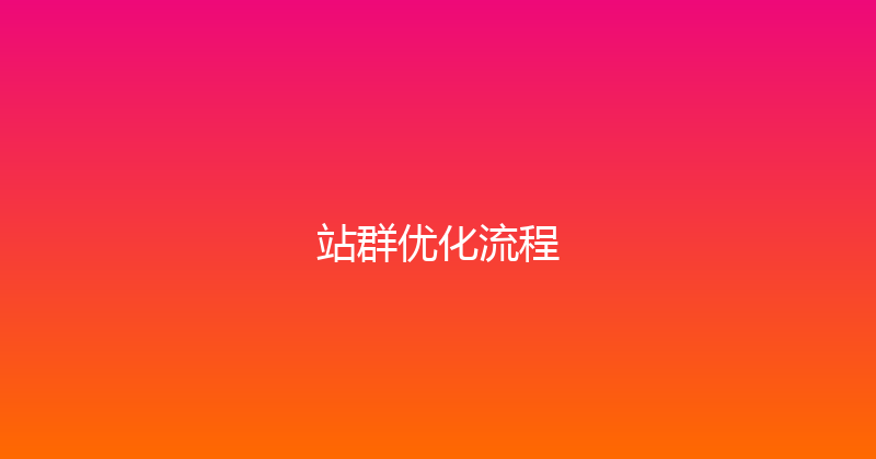 站群优化流程 封面图