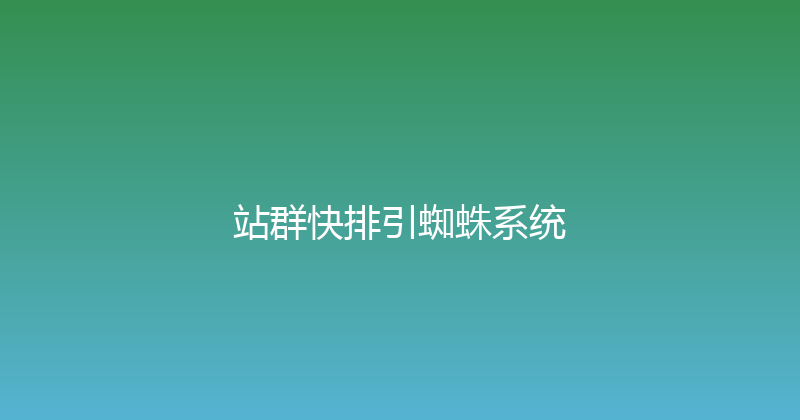 站群快排引蜘蛛系统 封面图