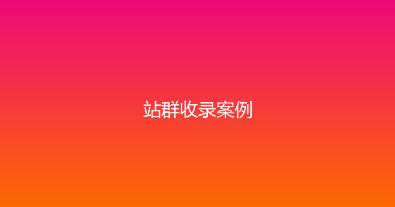 站群收录案例 封面图