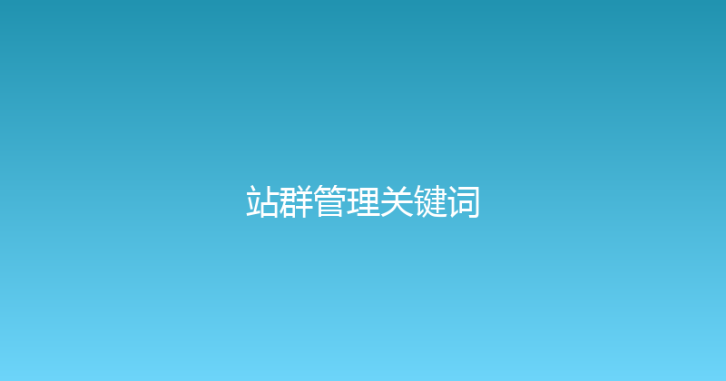 站群管理关键词 封面图