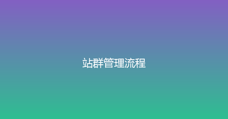 站群管理流程 封面图