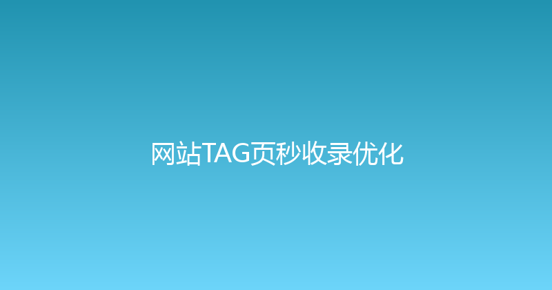 网站TAG页秒收录优化 封面图